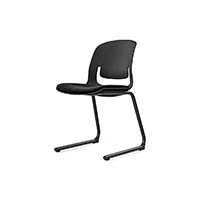 sylex pallete chair with black steel reverse cantilever frame black seat