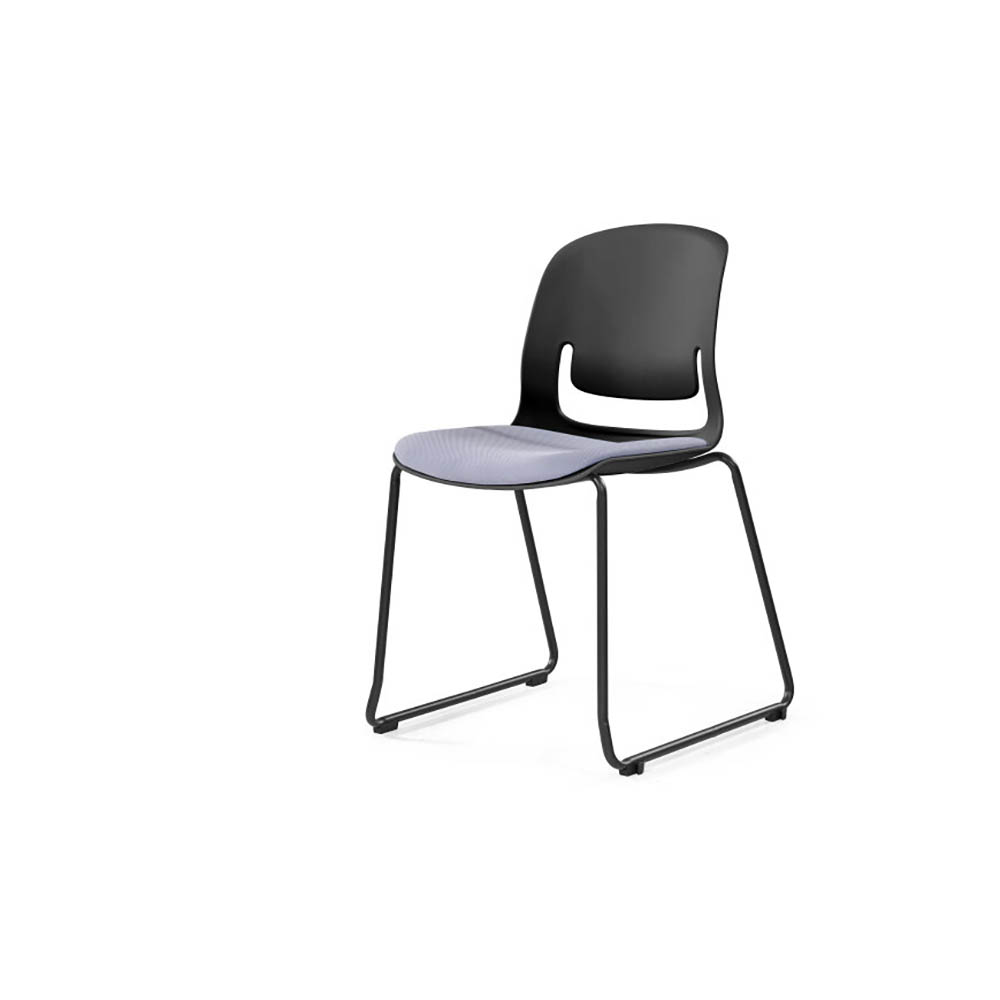 Image for SYLEX PALLETE CHAIR NO ARMS BLACK SLED FRAME GREY SEAT from Memo Office and Art