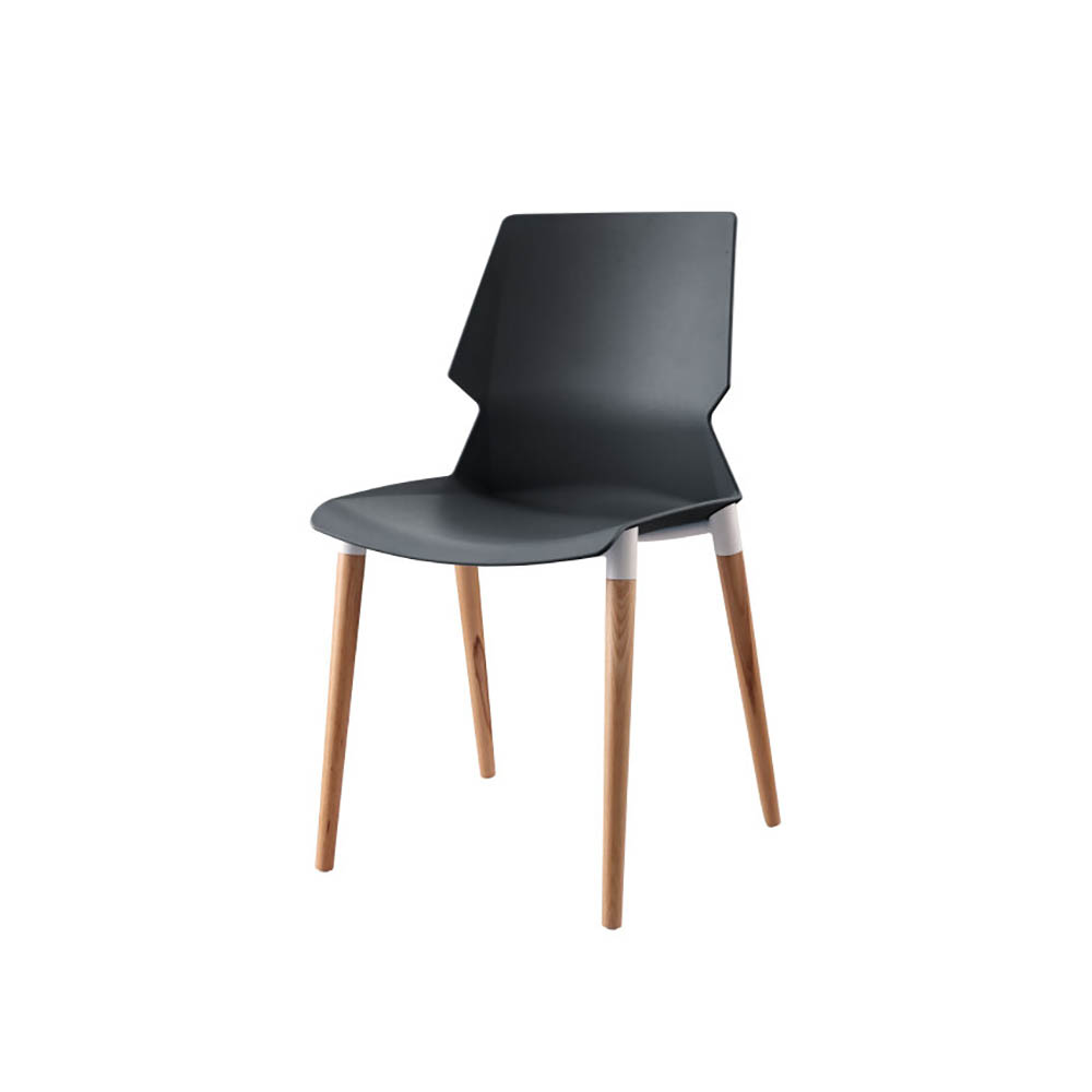 Image for SYLEX PRISM PLASTIC CHAIR OVER BEECH WOOD 4 LEGS BLACK from Mitronics Corporation