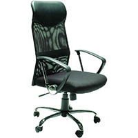 sylex stat task chair high mesh back 1-lever arms black