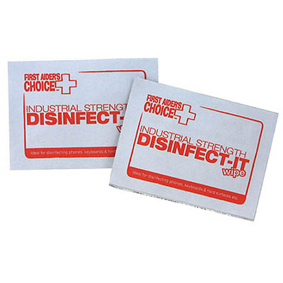 Image for FIRST AIDERS CHOICE INDUSTRIAL STRENGTH DISINFECT-IT WIPES BOX 100 from Office Heaven