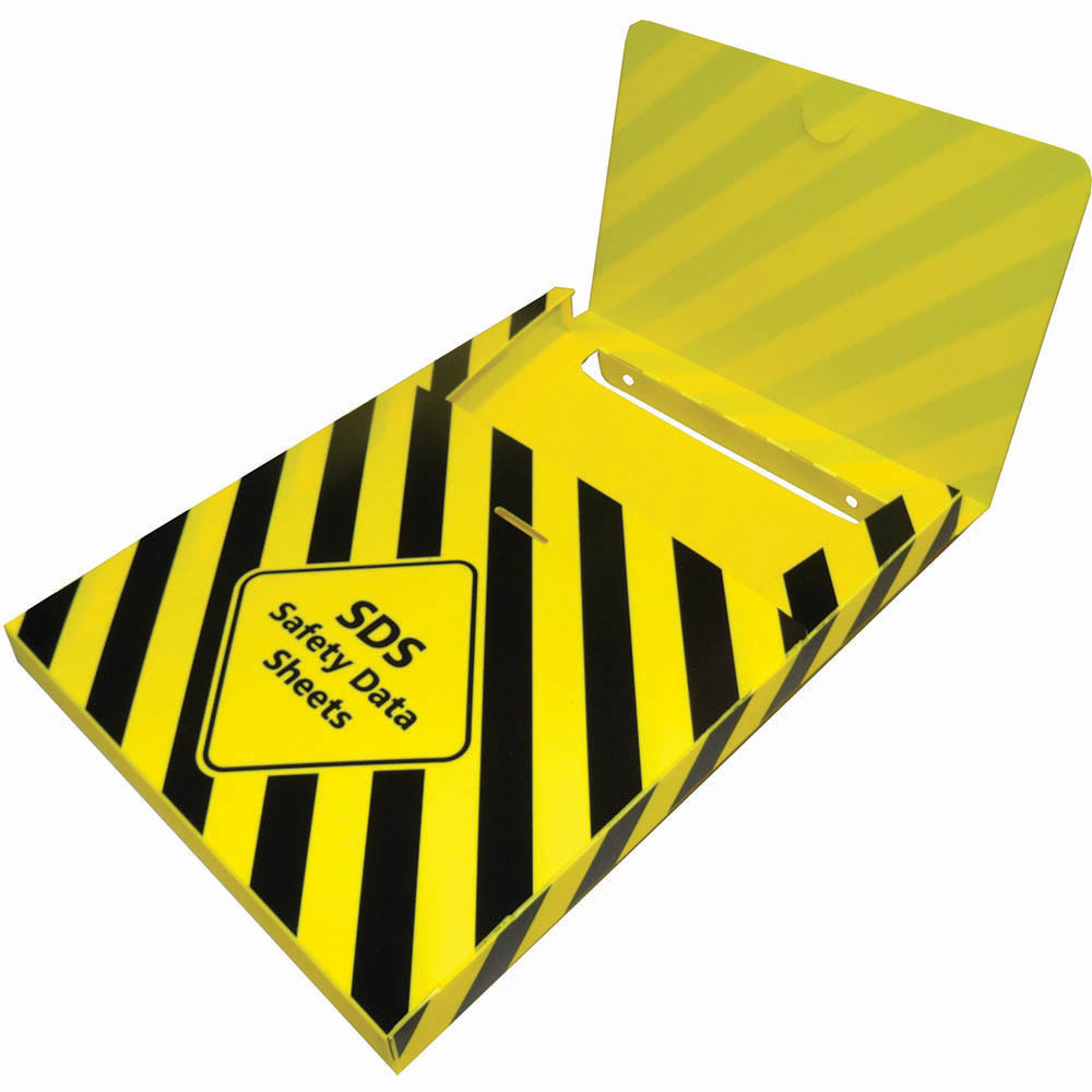 Image for BRADY SDS SAFETY DATA SHEET BOX WALL-MOUNTED BLACK/YELLOW from York Stationers