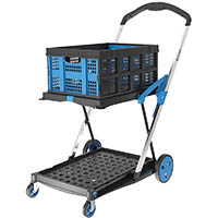vcart folding trolley with basket 75kg capacity