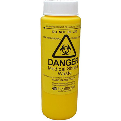 Image for TRAFALGAR CLEAN-UP SHARPS CONTAINER WITH SCREW CAP 250ML from Prime Office Supplies