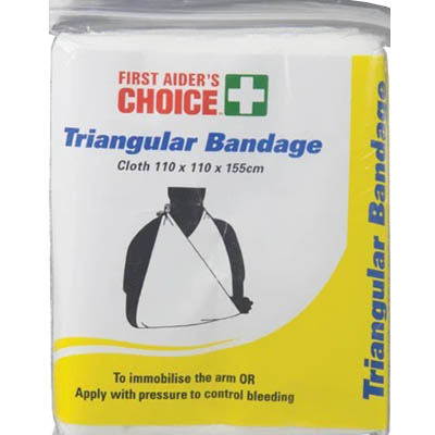 Image for FIRST AIDERS CHOICE TRIANGULAR BANDAGE REUSABLE 1100 X 1550MM from Prime Office Supplies