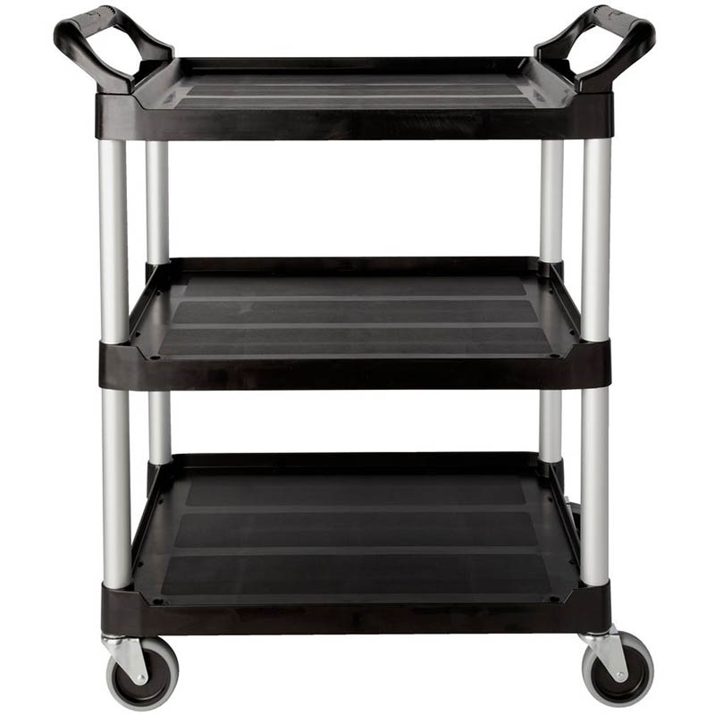 Image for RUBBERMAID UTILTY CART TROLLEY 3 SHELF BLACK from Office Fix - WE WILL BEAT ANY ADVERTISED PRICE BY 10%