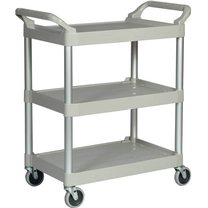 Image for RUBBERMAID UTILTY CART TROLLEY 3 SHELF PLATINUM from Mitronics Corporation