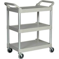 rubbermaid utilty cart trolley 3 shelf platinum