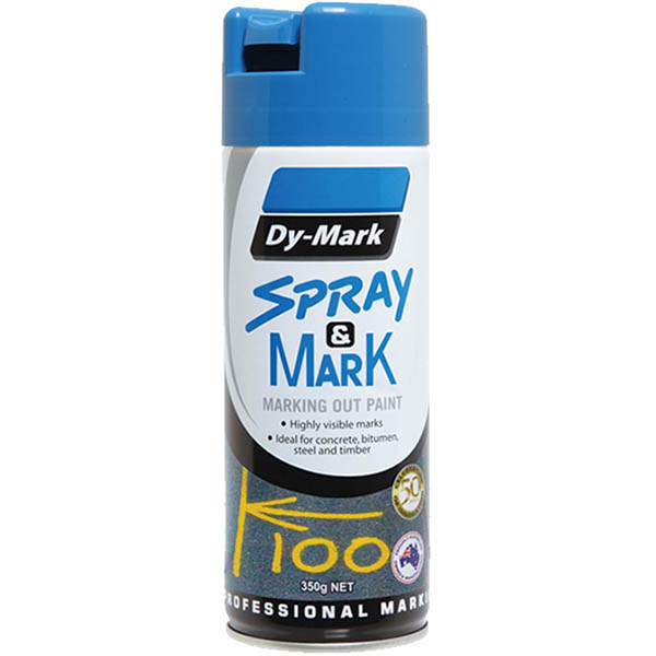 Image for DY-MARK SPRAY AND MARK LAYOUT PAINT 350G FLURO BLUE from Office Heaven