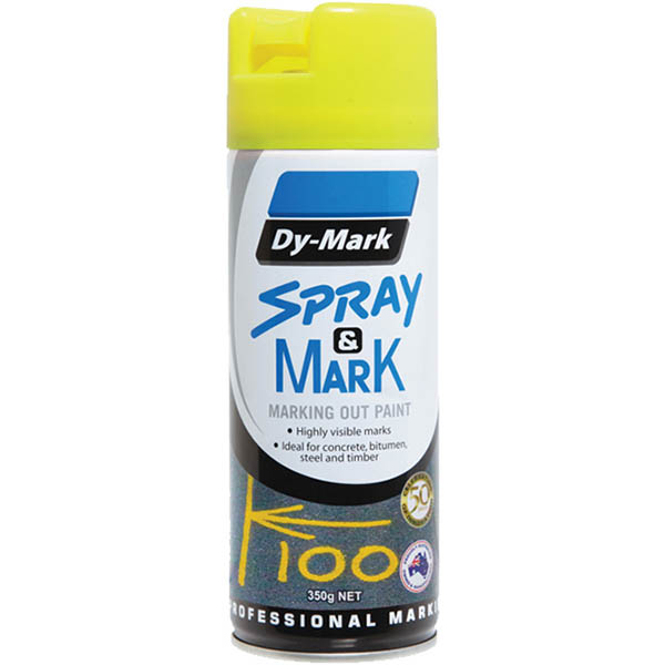 Image for DY-MARK SPRAY AND MARK LAYOUT PAINT 350G FLURO YELLOW from BusinessWorld Computer & Stationery Warehouse