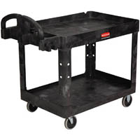 rubbermaid heavy duty utility cart lip shelf black
