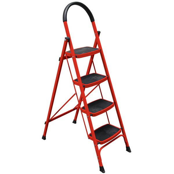 Image for BRADY 4 STEP LADDER 120KG RED from Prime Office Supplies