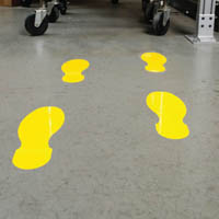 brady durable floor markers foot prints yellow 51 x 127mm pack 20