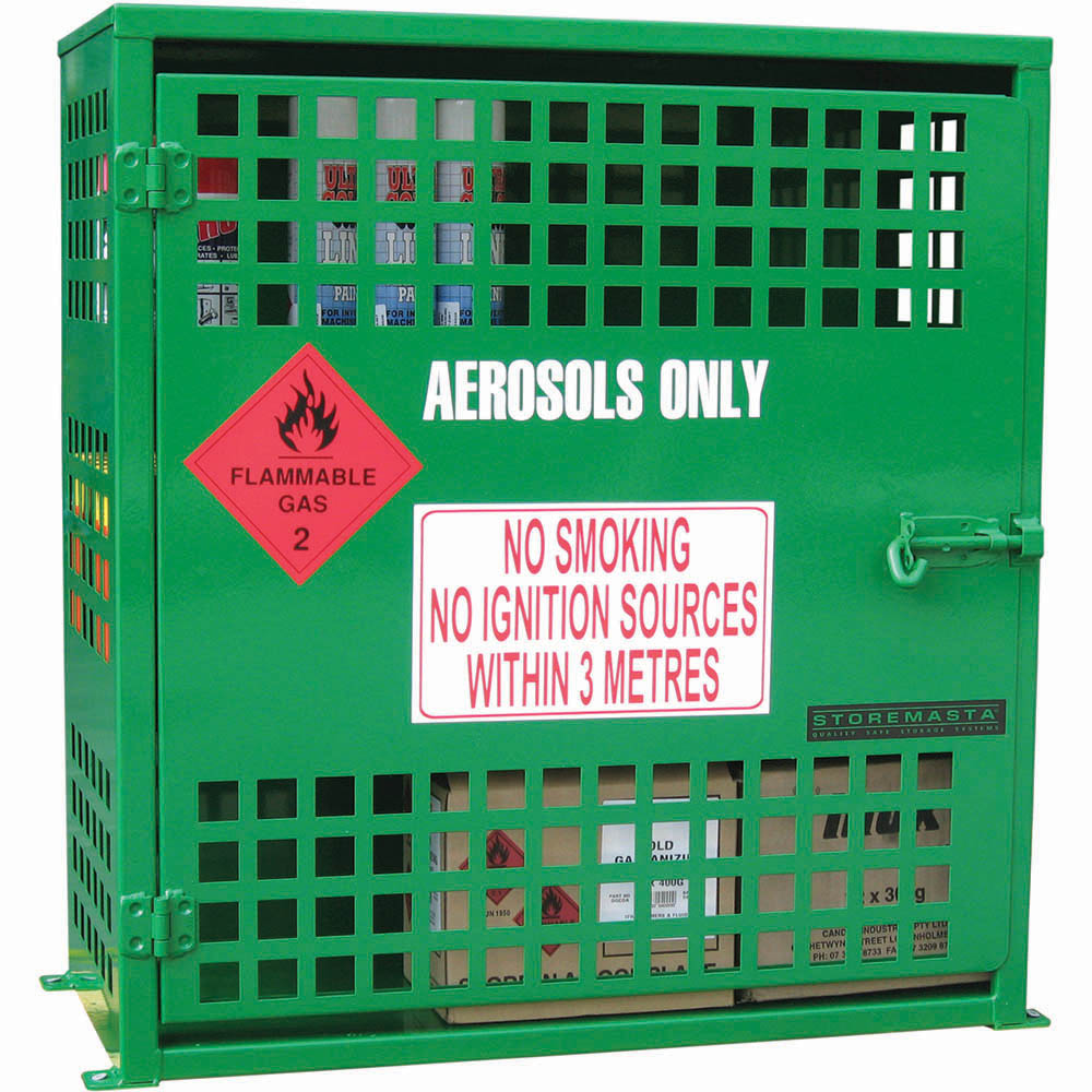 Image for BRADY AEROSOL STORAGE CAGE 108 CAN CAPACITY GREEN from Office Heaven