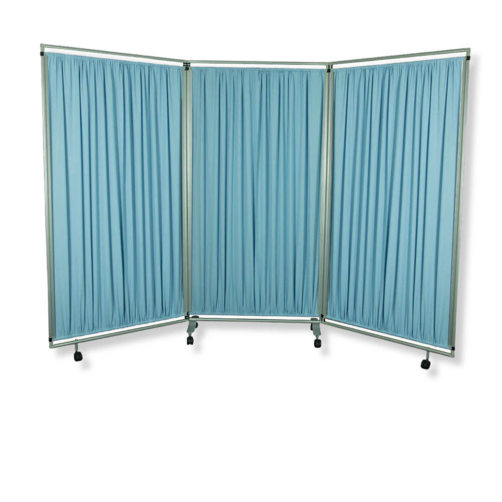 Image for TRAFALGAR FOLDING MOBILE PRIVACY SCREEN WITH WHEELS BLUE from York Stationers