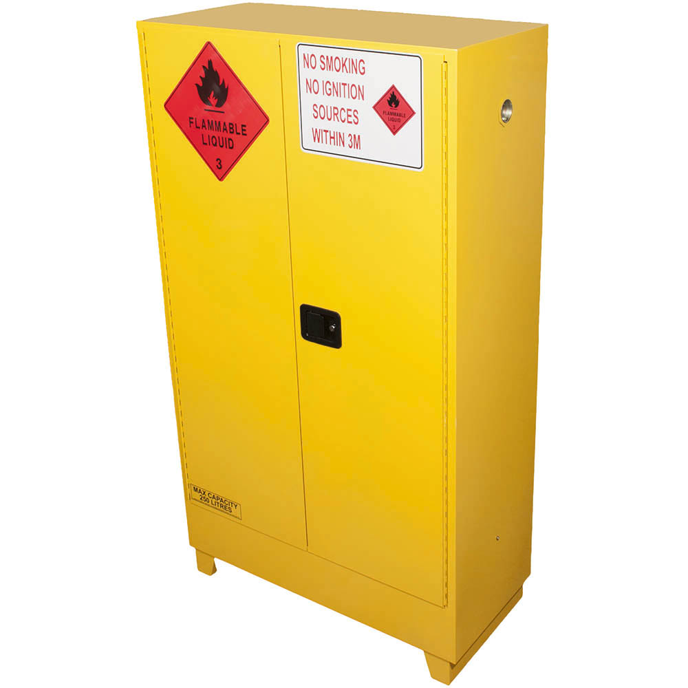Image for BRADY FLAMMABLE LIQUID STORAGE CABINET VALUE 250 LITRE YELLOW from Office Heaven