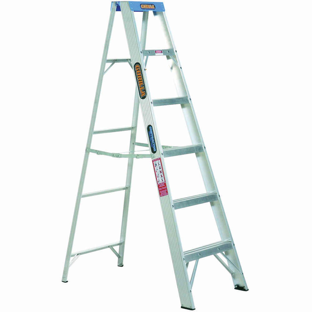 Image for GORILLA INDUSTRIAL SINGLE SIDED STEP LADDER 120KG 1.8M from SNOWS OFFICE SUPPLIES - Brisbane Family Company