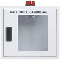 trafalgar automated external defibrillator cabinet with alarm