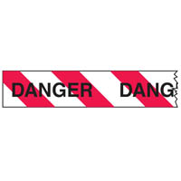 brady economy barricade tape danger 75mm x 150m red/white stripe
