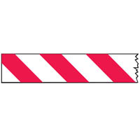 brady economy barricade tape 75mm x 150m red/white stripe