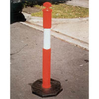 brady t-top temporary bollard with 6kg base orange