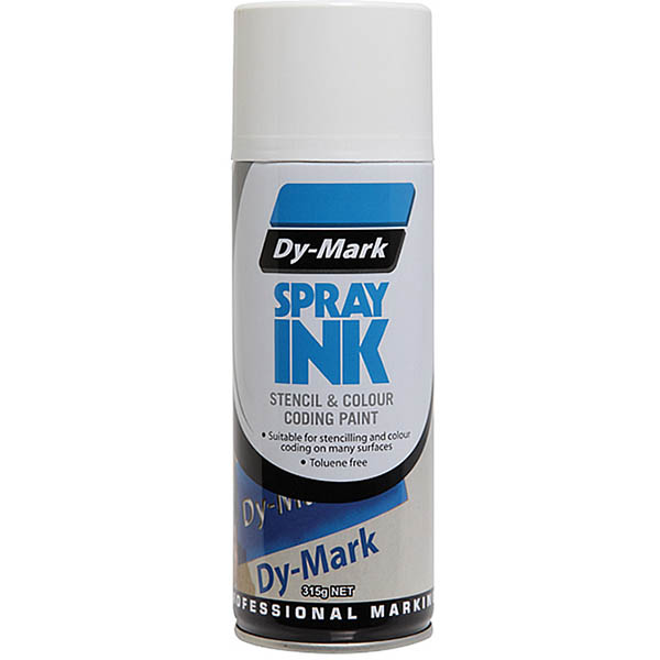 Image for DY-MARK STENCIL AND COLOUR CODING SPRAY INK 315G WHITE from Mitronics Corporation
