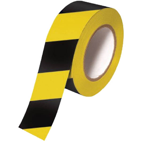 Image for BRADY EXTERIOR ADHESIVE TAPE 50MM X 32M BLACK/YELLOW STRIPE from Clipboard Stationers & Art Supplies