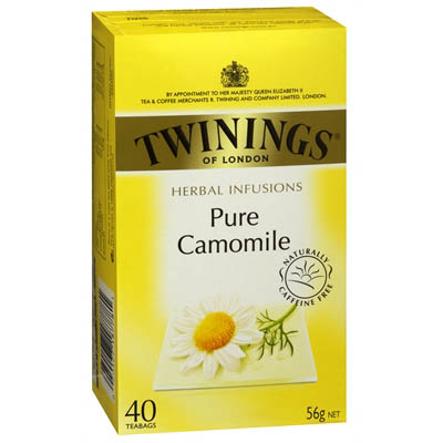 Image for TWININGS HERBAL INFUSIONS PURE CAMOMILE TEA BAGS PACK 40 from Clipboard Stationers & Art Supplies