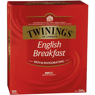 Image for TWININGS CLASSICS ENGLISH BREAKFAST TEA BAGS PACK 100 from Office Express