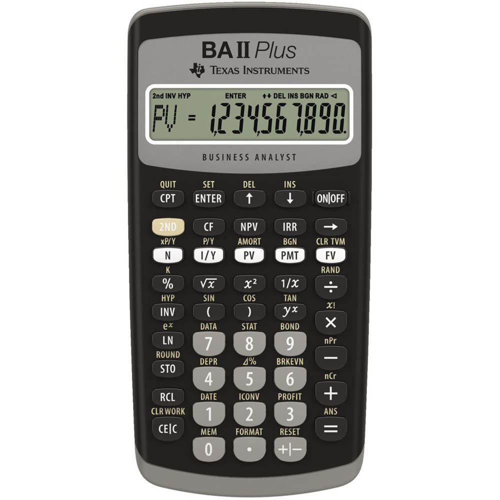 Image for TEXAS INSTRUMENTS TI BA-II PLUS FINANCIAL CALCULATOR from Mitronics Corporation