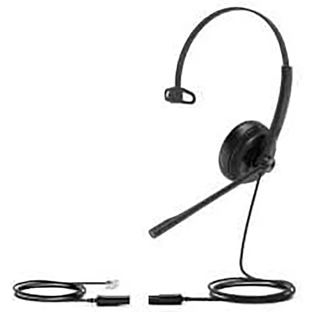 Image for YEALINK YHS34 MONO WIRED HEADSET QD BLACK from Mitronics Corporation