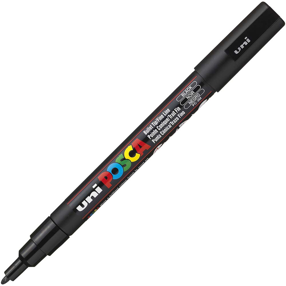 Image for POSCA PC-3M PAINT MARKER BULLET FINE 1.3MM BLACK from That Office Place PICTON