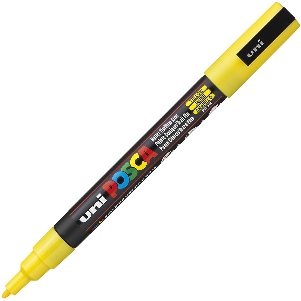 Image for POSCA PC-3M PAINT MARKER BULLET FINE 1.3MM YELLOW from Challenge Office Supplies