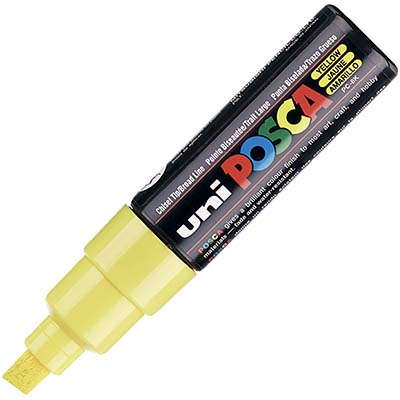 Image for POSCA PC-8K PAINT MARKER CHISEL BROAD 8MM YELLOW from Australian Stationery Supplies