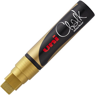 Image for UNI-BALL CHALK MARKER BROAD CHISEL TIP 15MM GOLD from BusinessWorld Computer & Stationery Warehouse