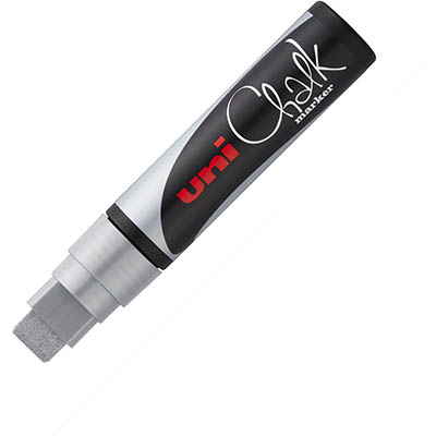 Image for UNI-BALL CHALK MARKER BROAD CHISEL TIP 15MM SILVER from That Office Place PICTON