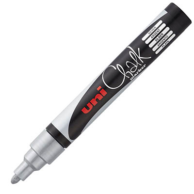 Image for UNI-BALL CHALK MARKER BULLET TIP 2.5MM SILVER from York Stationers
