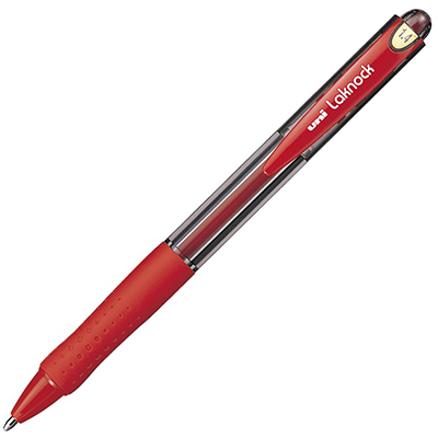 Image for UNI-BALL SN100 LAKNOCK RETRACTABLE BALLPOINT PEN 1.4MM RED from ONET B2C Store