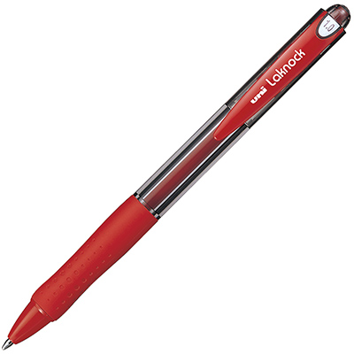 Image for UNI-BALL SN100 LAKNOCK RETRACTABLE BALLPOINT PEN 1.0MM RED from BusinessWorld Computer & Stationery Warehouse