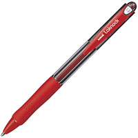 uni-ball sn100 laknock retractable ballpoint pen 1.0mm red