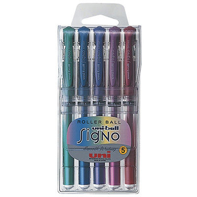 Image for UNI-BALL UM153 SIGNO GEL INK PEN 1.0MM METALLIC COLOURS PACK 5 from That Office Place PICTON