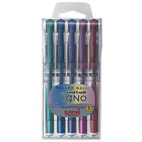 uni-ball um153 signo gel ink pen 1.0mm metallic colours pack 5