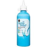 educational colours uv glow paint 500ml blue