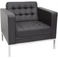 rapidline venus sofa single seater pu black
