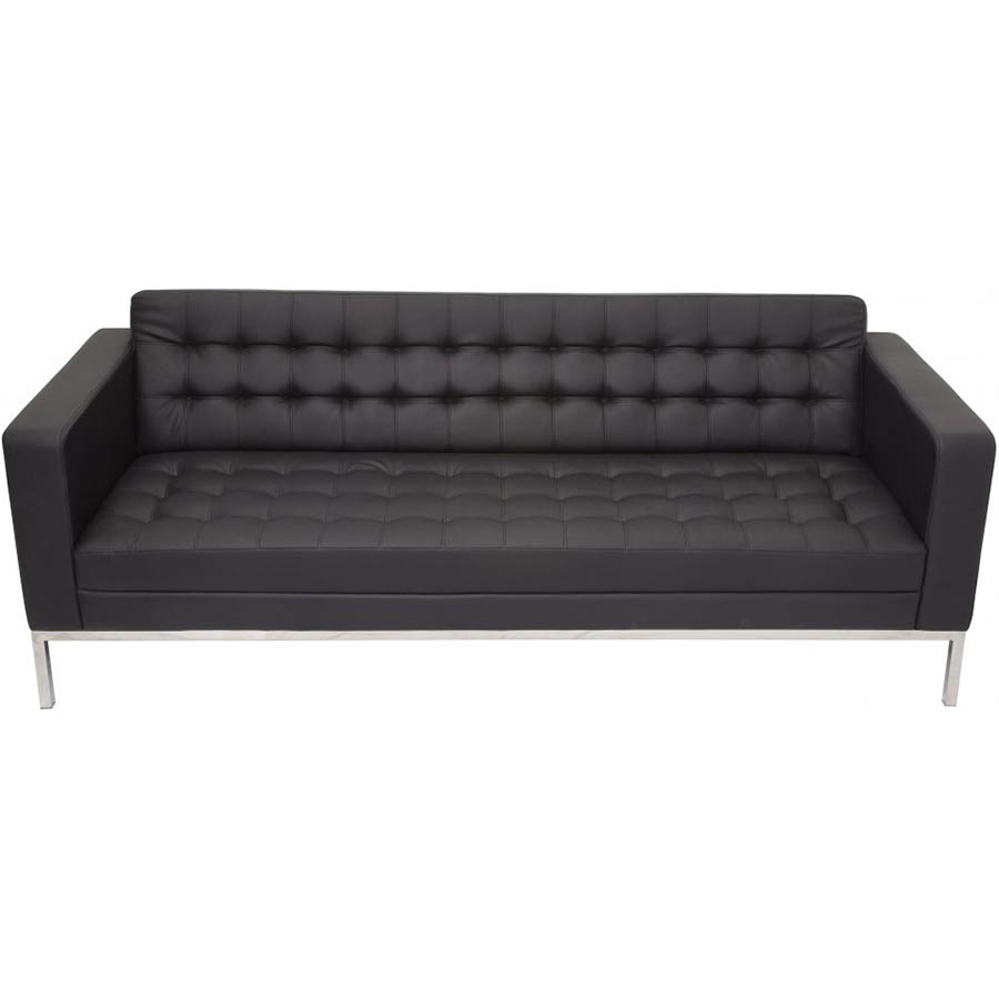 Image for RAPIDLINE VENUS SOFA THREE SEATER PU BLACK from Prime Office Supplies
