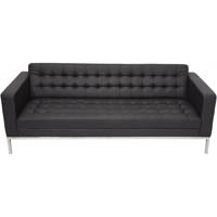 rapidline venus sofa three seater pu black