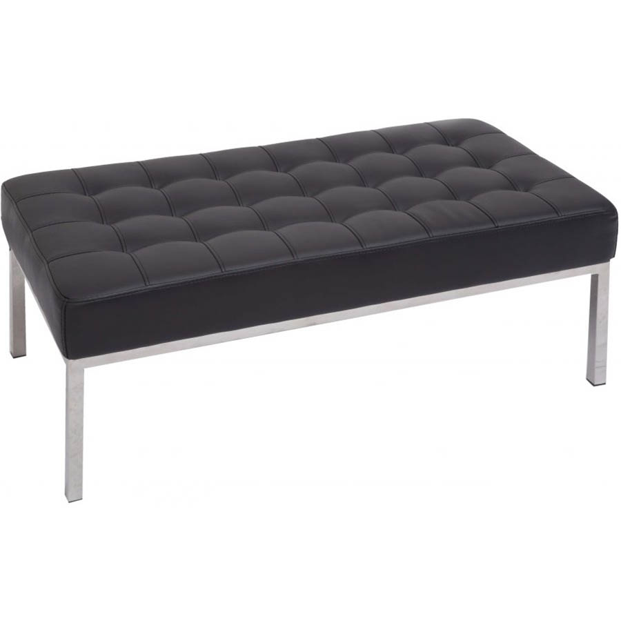 Image for RAPIDLINE VENUS OTTOMAN STAINLESS STEEL FRAME PU BLACK from Prime Office Supplies