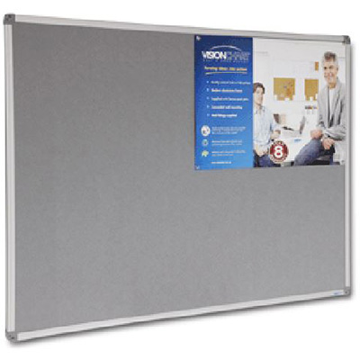 Image for VISIONCHART CORPORATE FELT PINBOARD ALUMINIUM FRAME 1500 X 1200MM GREY from BusinessWorld Computer & Stationery Warehouse