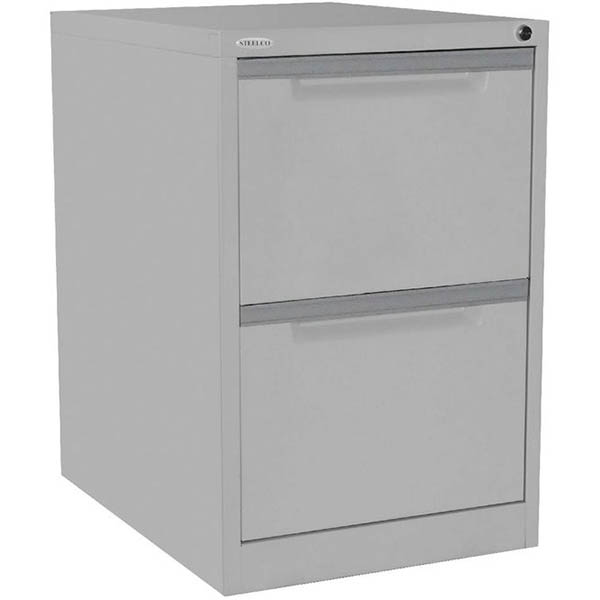 Image for STEELCO FILING CABINET 2 DRAWER 470 X 620 X 710MM SILVER GREY from Prime Office Supplies