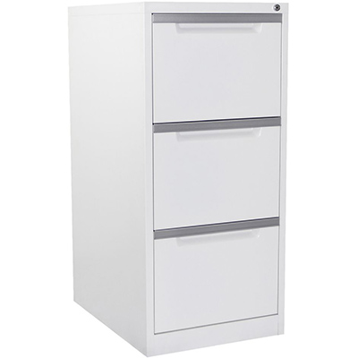 Image for STEELCO FILING CABINET 3 DRAWER 470 X 620 X 1015MM WHITE SATIN from Office Heaven